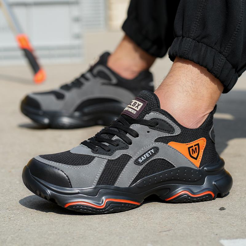 Man Safety Shoes Puncture-proof Work Sneakers Lightweight Work Shoes Men Steel Toe Shoes Safety Boots Indestructible Shoes