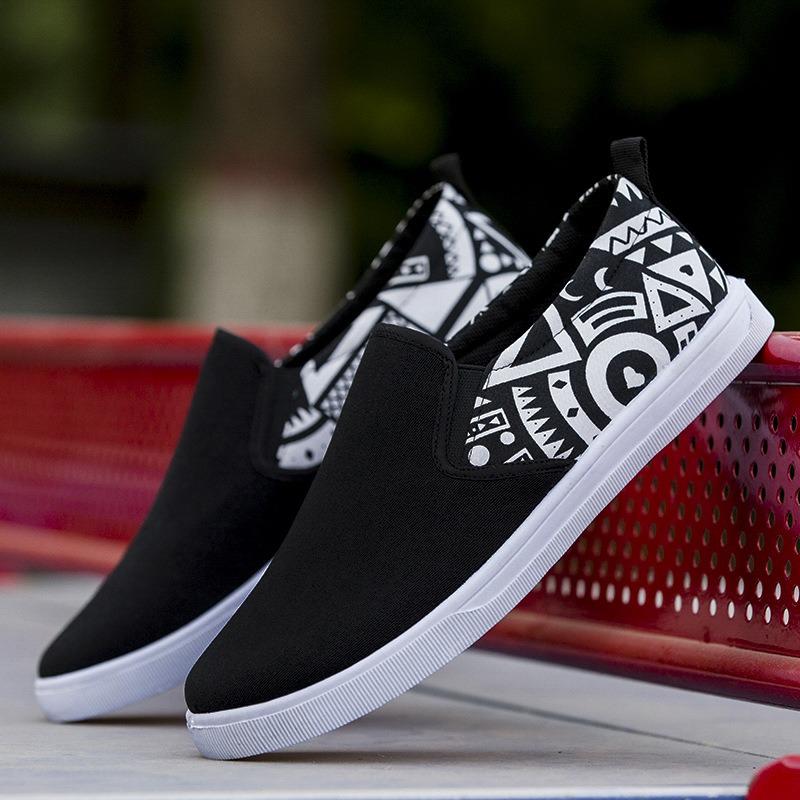 New canvas shoes men's trend casual board shoes student shoes new cloth shoes low-top casual men's shoes