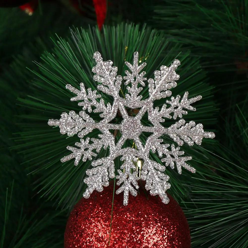 12Pcs 7.5cm Vivid DIY Craft Charming Hanging pendant Festival Decoration Party Ornaments Glitter Snowflake Christmas Tree Decor