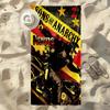 Custom Name Biker Anarchy Stylish Digital Printing Beach Towel Quick‑Drying Absorbent Blanket for Beach Pool Gym Travel