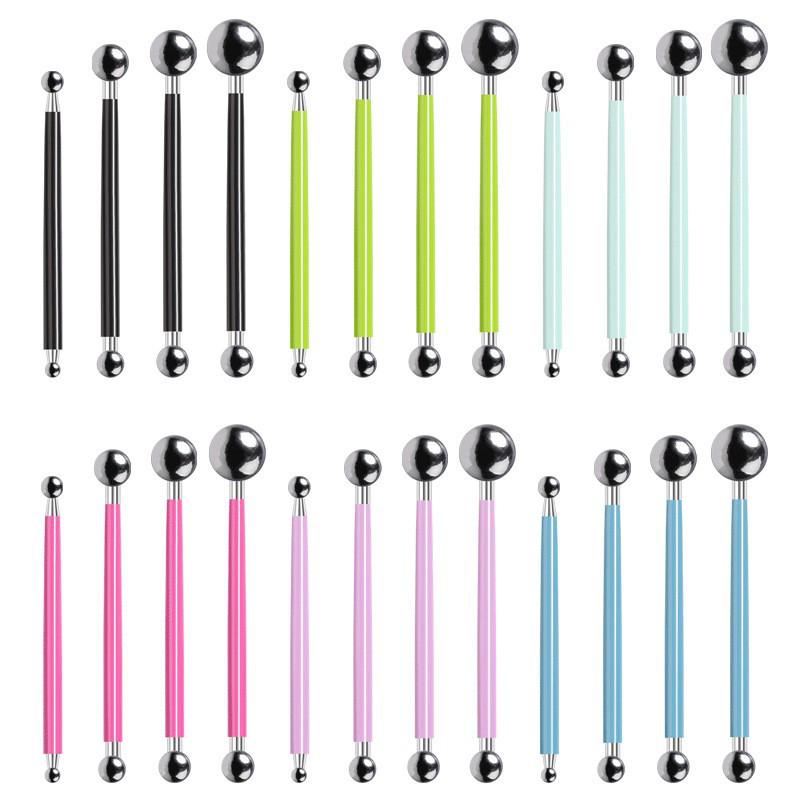 4-Piece Clay Sculpting Tool Set: Dual-Ended Sticks for Fondant and Pottery Shaping