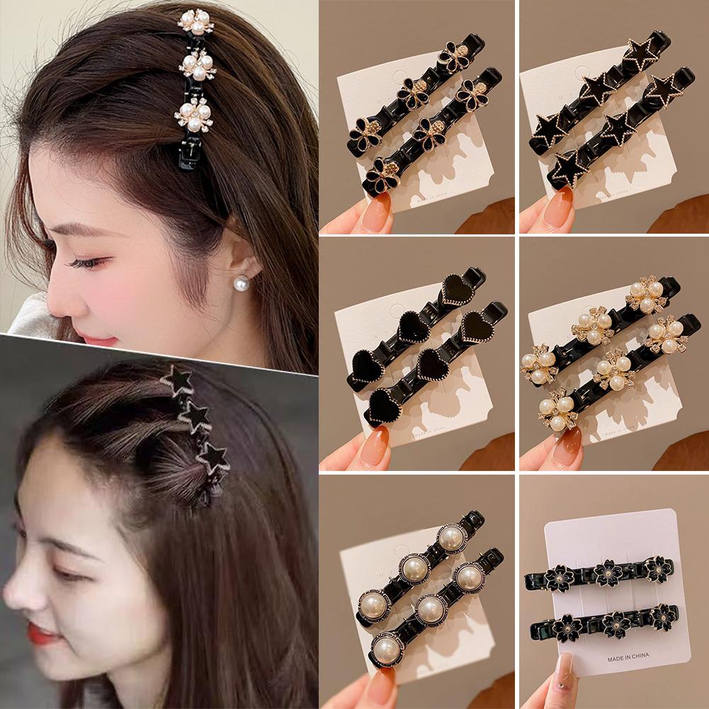 Funkelnde Kristall Strass Zopf Haar Klee Clips für Dickes Dünnes Haar Mädchen/Damen Zopf Haarspangen Haarstyling Zubehör