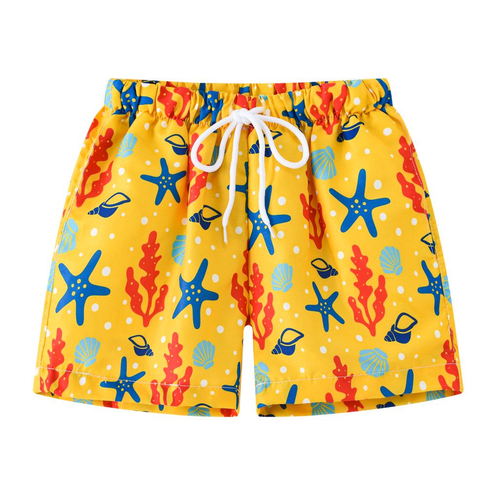 Sommer Kinder Cartoon-Print Badeshorts - Elastischer Bund Strand- & Sportbadehosen
