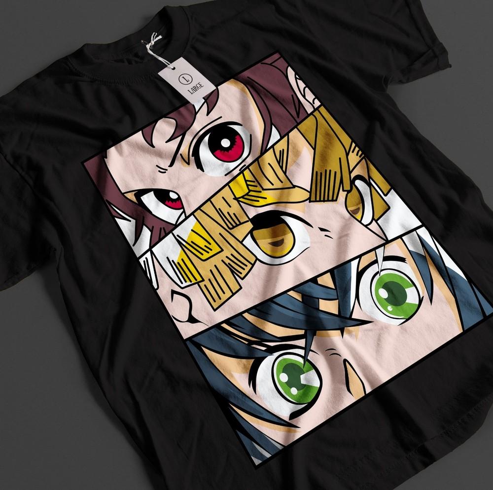 

Demon Slayer Shirt Tanjiro T-Shirt Zenitsu KNY Nezuko Inosuke Akaza Muzan Tee L