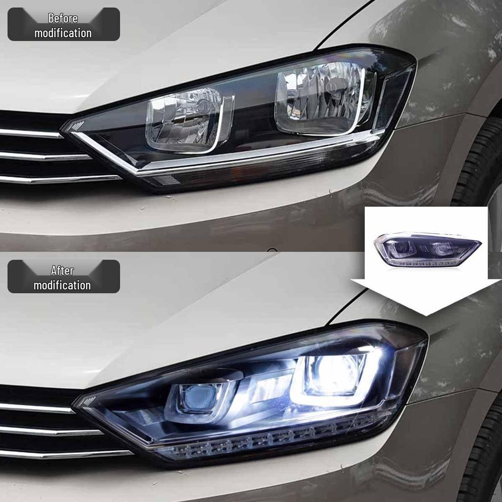 LED Daytime Running Lights with Flowing Turn Signals for 16-18 VW Golf Sportsvan Headlight Mod.