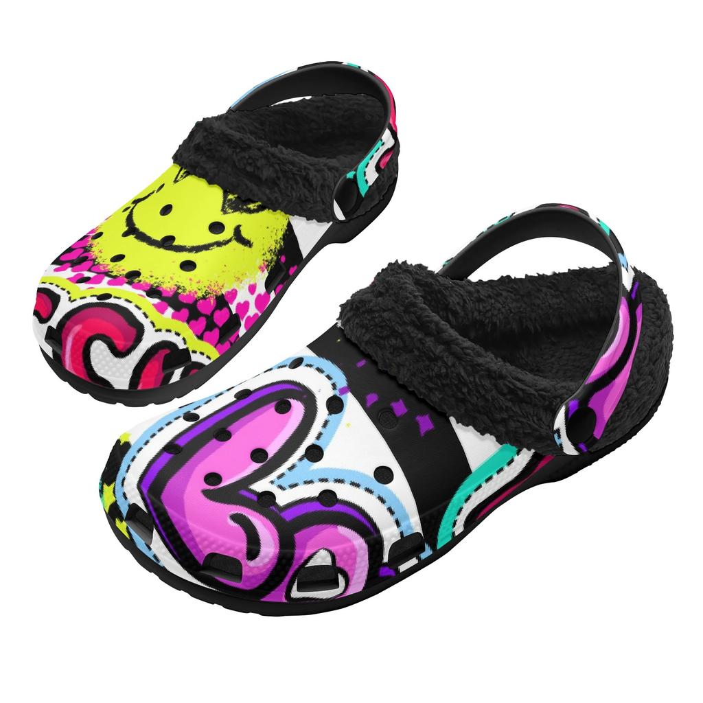 1 Pair Warm EVA Fur Lined Clogs For Men Women Soft Slip On Winter Comfort Shoes Lightweight Indoor Outdoor Use Daily Wear