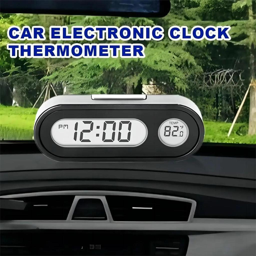 Smart Car Dashboard Thermometer Clock - Auto-Dimming Digital Display with Motion Sensor & Temperature Monitor