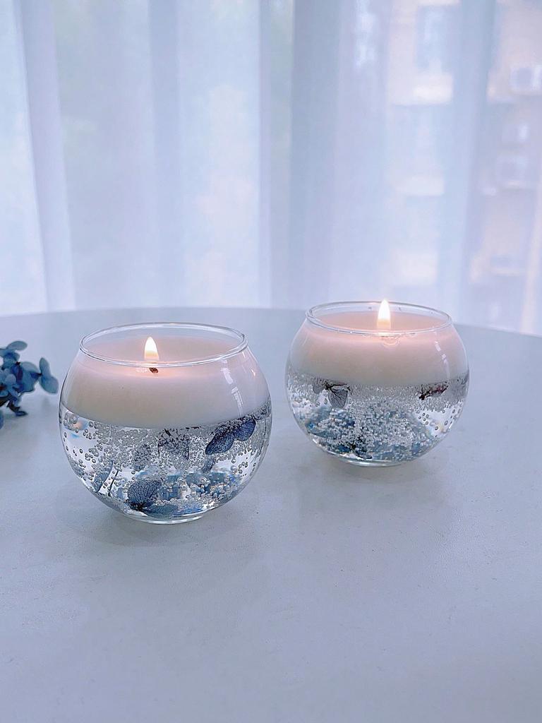 1 cup of blue floating flower scented candles, used for home decoration, rooms, bedrooms, study rooms, Valentine's Day gifts.
