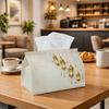 1pc Eid Decoration Vertical Lantern Trio Glow Tissue Box with Beige Islamic Elegant Classic-Napkin Storage Organizer for Kitchen,Car,Decorative Box,P