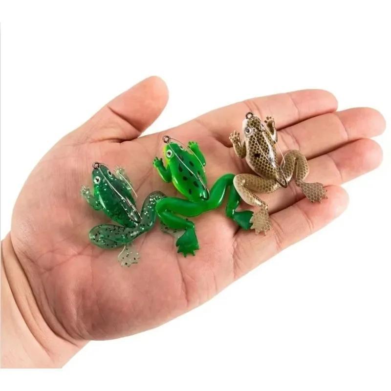 2026 10Pcs Soft Rubber Frog Fishing Lures 6cm 5.2g Artificial Silicone Swimbaits Crankbait Tackle Outdoor Fishing Baits Tools