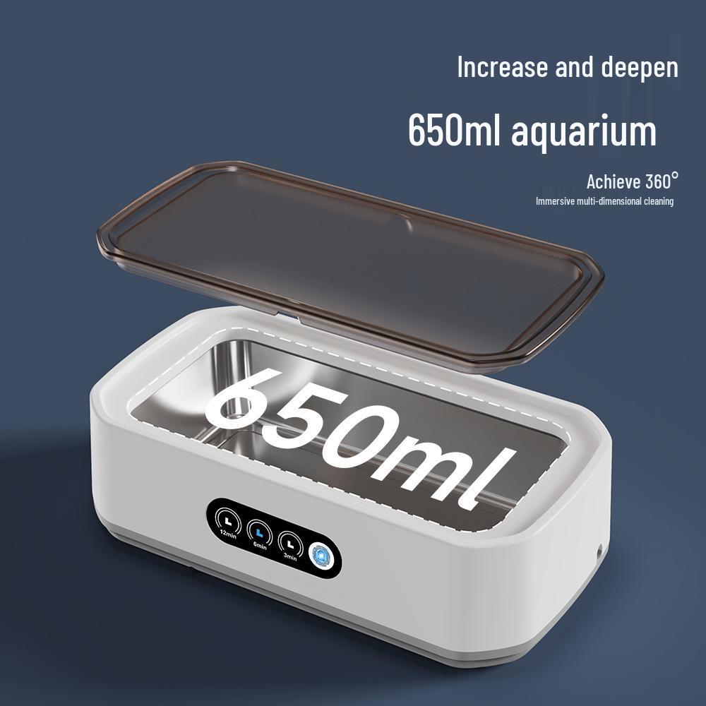 High-Power Portable Ultrasonic Eyeglass and Retainer Cleaner with Large Capacity