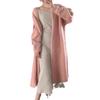 YUNSHU Korean Style Loose Knit Cardigan - Women's Medium To Long Lazy Fit Sweater for Spring and Autumn