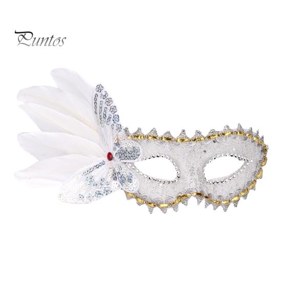 

Маскарадная маска для женщин, венецианская маска из перьев с блестками, бабочками, аксессуар для косплея на Хэллоуин для выпускного вечера Марди Гра