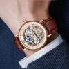 Szkieletowy Tourbillon Faza Księżyca Tarcza Design Męskie Zegarki Najlepsza Marka Luksusowy Wodoodporny Codzienny Automatyczny Mechaniczny Zegarek Mężczyźni