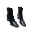 Internet celebrity high heel French short boots women's autumn and winter 2025 new temperament commuter black rear zipper fashion thin boots