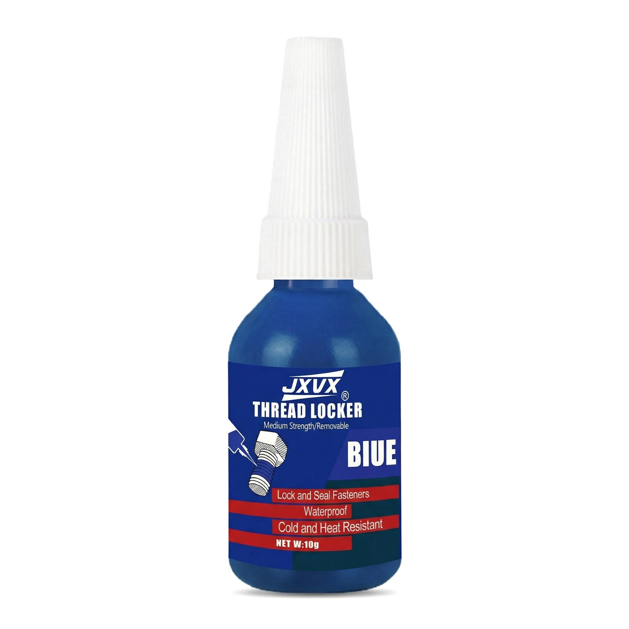 10-Pack of Anaerobic Sealing Adhesive, Removable Anti-Slip Threadlocker - Blue 243 (Medium Strength), Red 271 (High Strength)