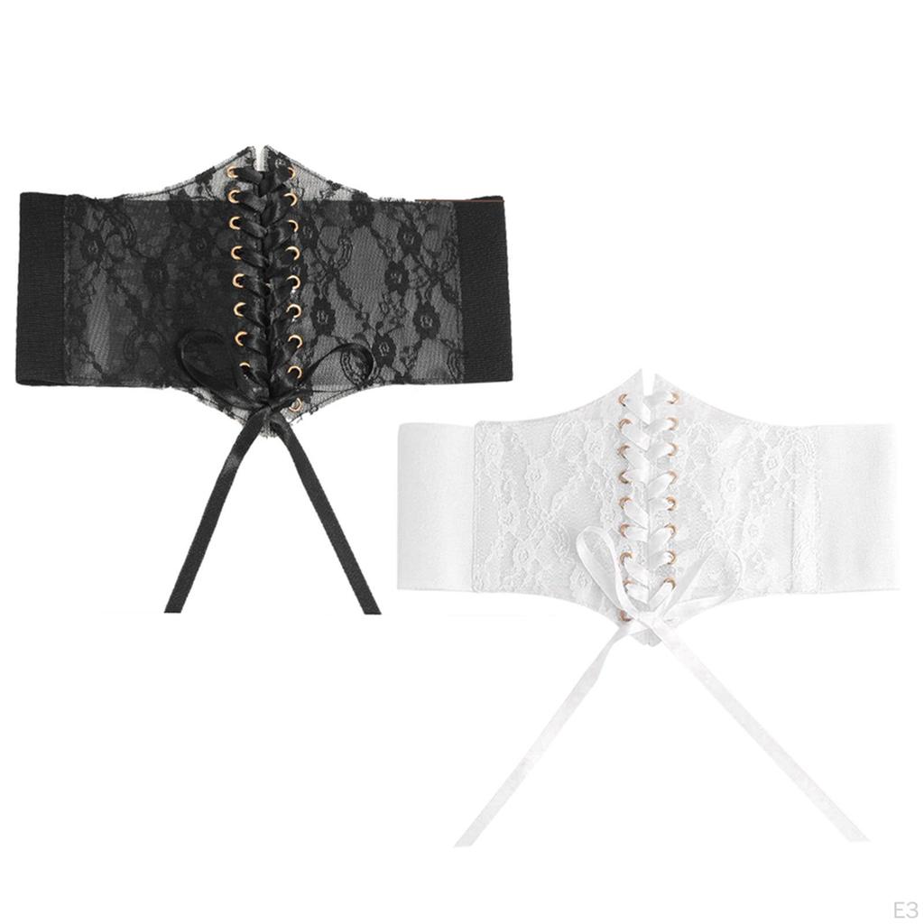 Fashion Wide Belts ,Women Lace Waist Belt , Waistband Body, Elastic Dress Girdle for Girls Shirts