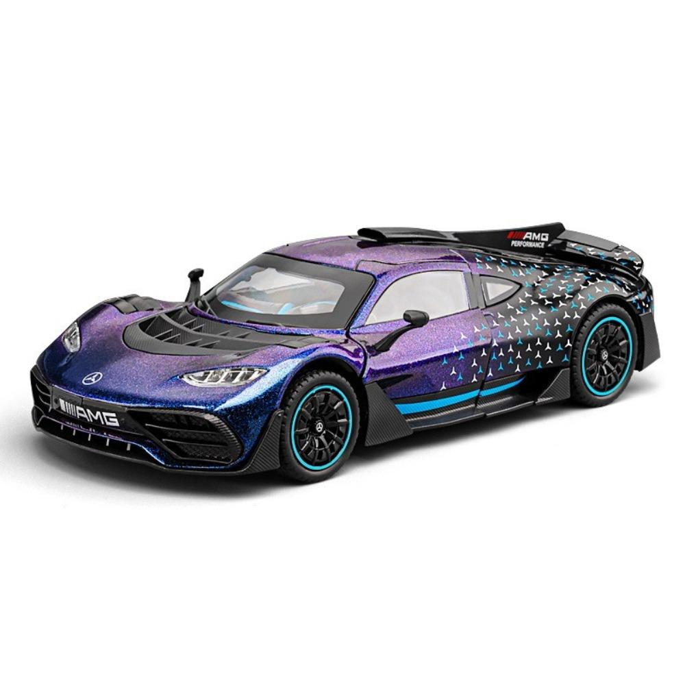 Mercedes-Benz AMG ONE Rennwagen-Modellauto im Maßstab 1:24 aus Metallguss mit Sound und Licht, Computersteuerung, DIY-Dekoration, modisches Geschenk für Freunde und Jungen