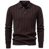 Mens Knit Long Sleeve Polo Shirt Winter 2026 Casual Business Smart Fit Lightweight Warm Breathable