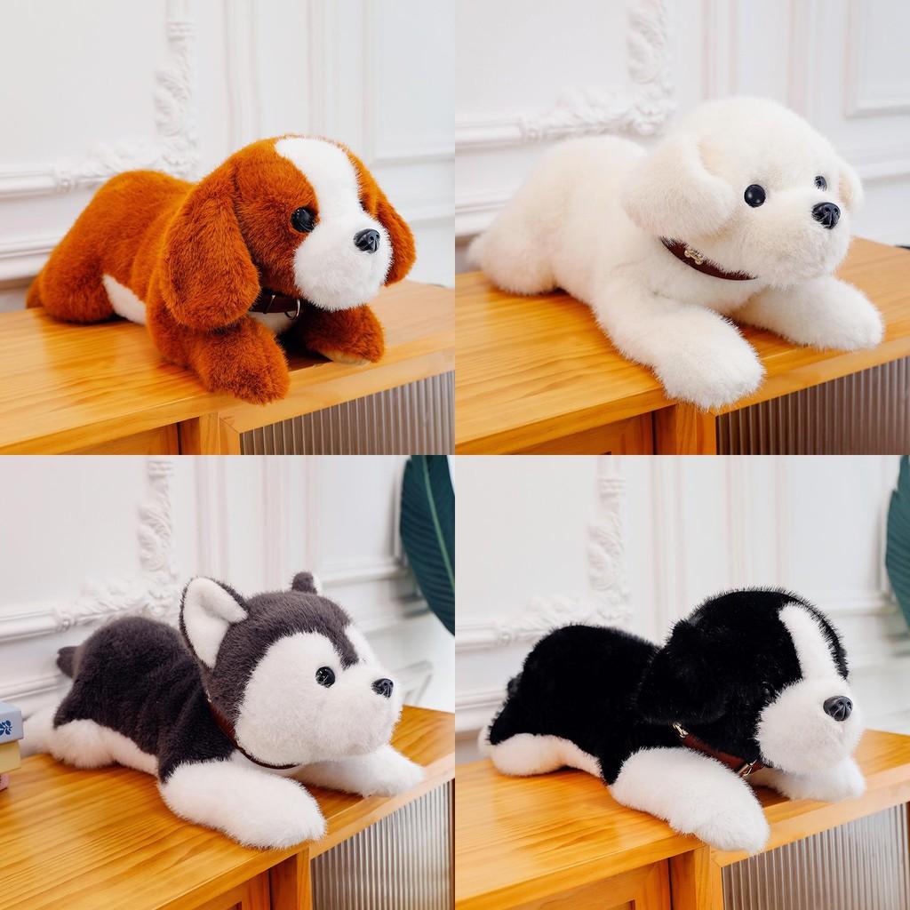 Dog Plush Husky Stuffed Animal With Short Fur Pp Cotton For Kids Decor Bedroom