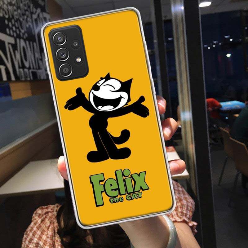 F-Felix the Cats Funny Phone Case for Samsung A54 A57 A37 A17 A14 A15 A12 A24 A34 A55 A35 A25 A52S A07 A05S A04S A22 A32 A72 Gal