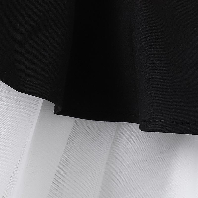 Sofort verfügbar Hochwertiges Schwarzes Netzkleid für Mädchen - Stilvolles 2026 Design