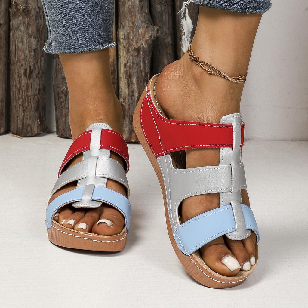 Fashion 2025 Ladies Shoes Wedge Slippers Women Casual Roman Sandals Female Mixed Colors Open Toe Shoes Women Summer Platform Sandalias