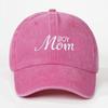 Washed Cotton Boy Mom Embroidery Caps Adjustable Outdoor Sun Hat Fashion Mom Baseball Hats  Gifts
