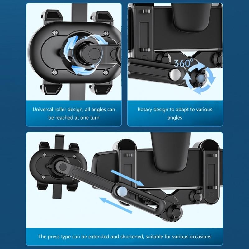 Rear View Glass Phone Holder,Rotatable and Retractable, Universals Mount, Cellphone Car Mount for 4''-7'' Device
