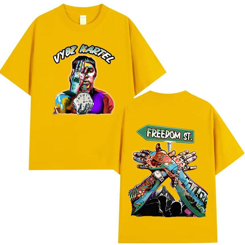 Rapper Vybz Kartel 2025 Grafická trička k novému albu Pánská móda Vysoce kvalitní bavlněné tričko Hip Hop Gotické Tričko s krátkým rukávem