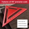 Red Color Measuring Layout Tool Aluminum Alloy Carpenter Square Triangle Ruler  Carpentry