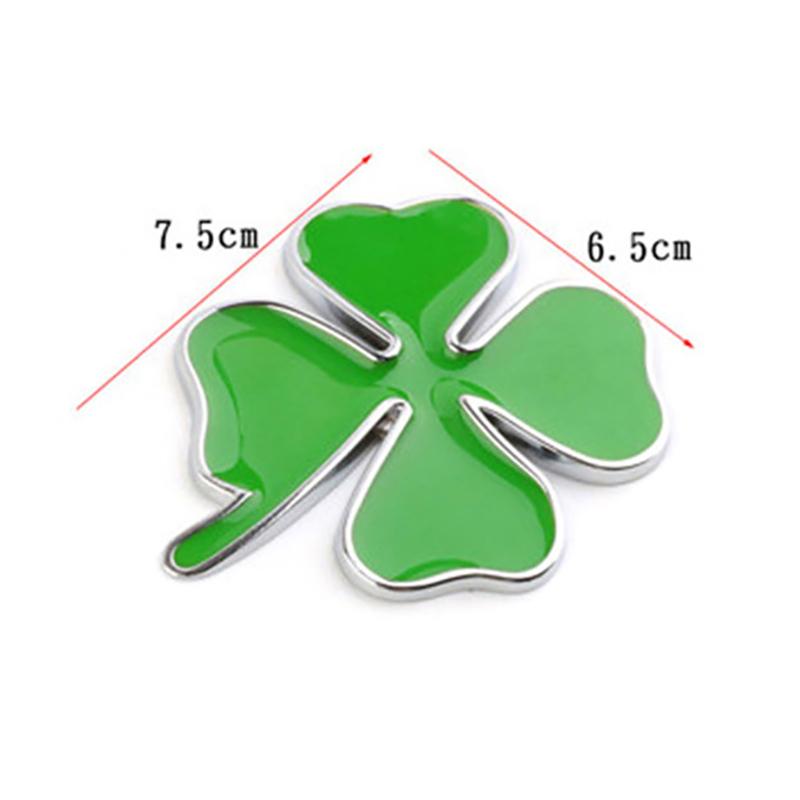 Emblema Metallico Universale Portafortuna per Auto Adesivo Indicatore Laterale Adesivo 3D Quadrifoglio per Auto Etichetta Laterale per Carrozzeria Copri Graffi Regalo