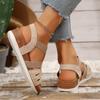 2025 Hot Sale Ladies Shoes Open Toe Women's Sandals Summer Rome Hollow Solid Outdoor Casual Comfortable Beach Wedge Sandals