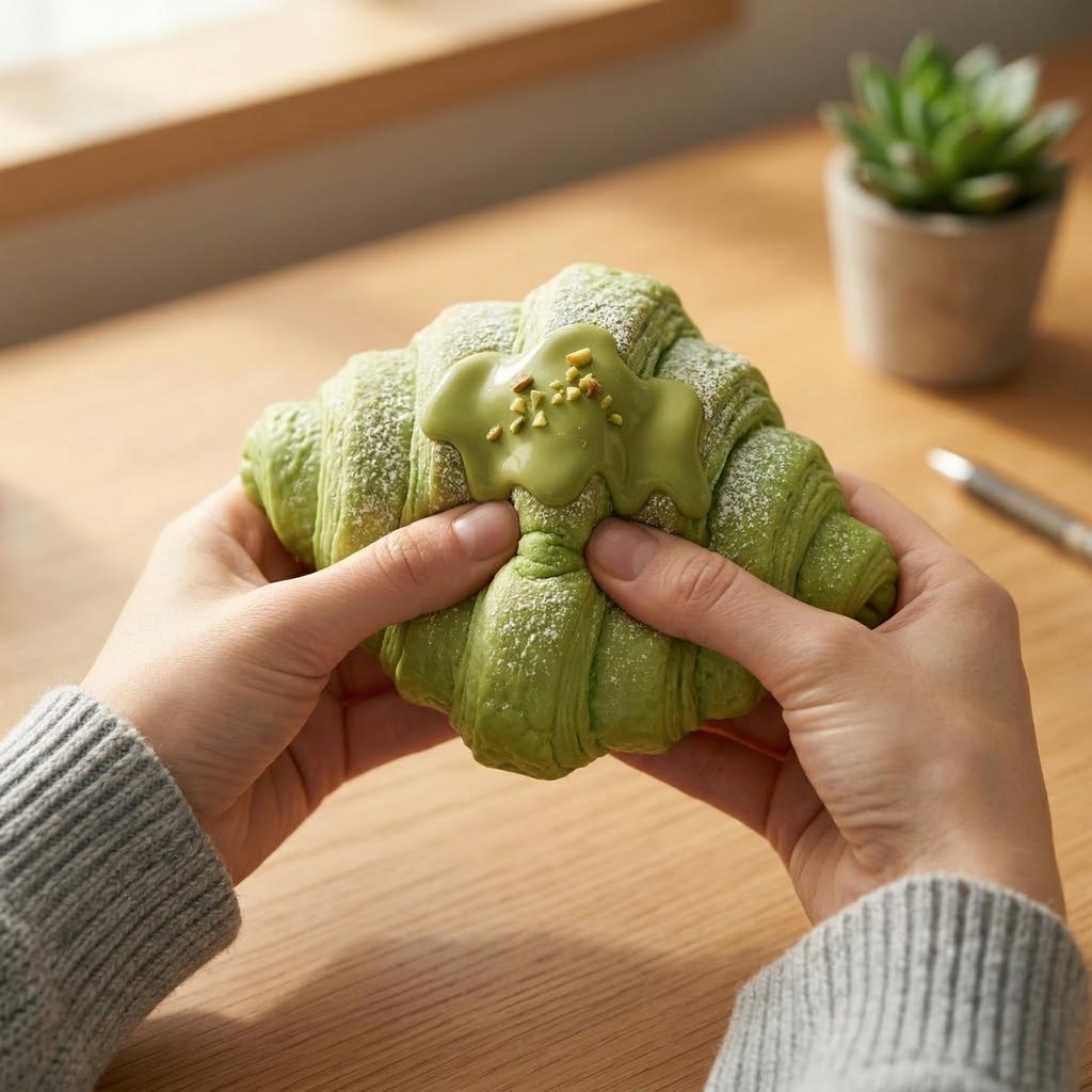 Giant Croissant Toys, Slow Rising Fake Bread Stress Reliever