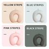 Slow Rebound U-shaped Pillow Portable Comfortable Travel Neck Cushion Removable Stripes Design Sleeping Neck Headrest Home Use