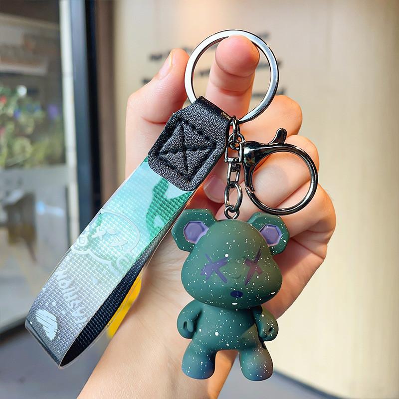 

Bear Stylish Gradient Resin Keychain Chic Cartoon Car Key Chain For Gifts And Accessories StyleE