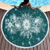 Weihnachten Runder Strandtuch Girly Romantisches Schneeflocken Handtuch Kreis Prinzessin Winter Stranddecke Weiche Poolhandtücher Picknickmatte