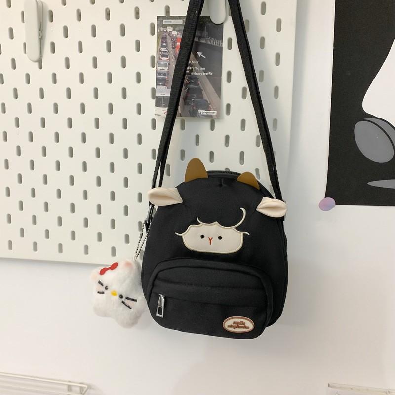 Adorable Mini Lamb Shoulder Bag Lightweight Canvas Backpack For Kids And Teens