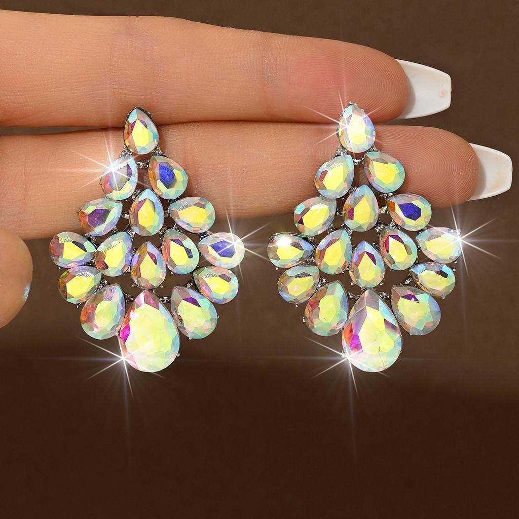 Light Luxury Diamond-Encrusted Atmospheric Ear Jewelry Niche Design Sense Exaggerated Earrings Fashion Temperament Celebrity Earrings