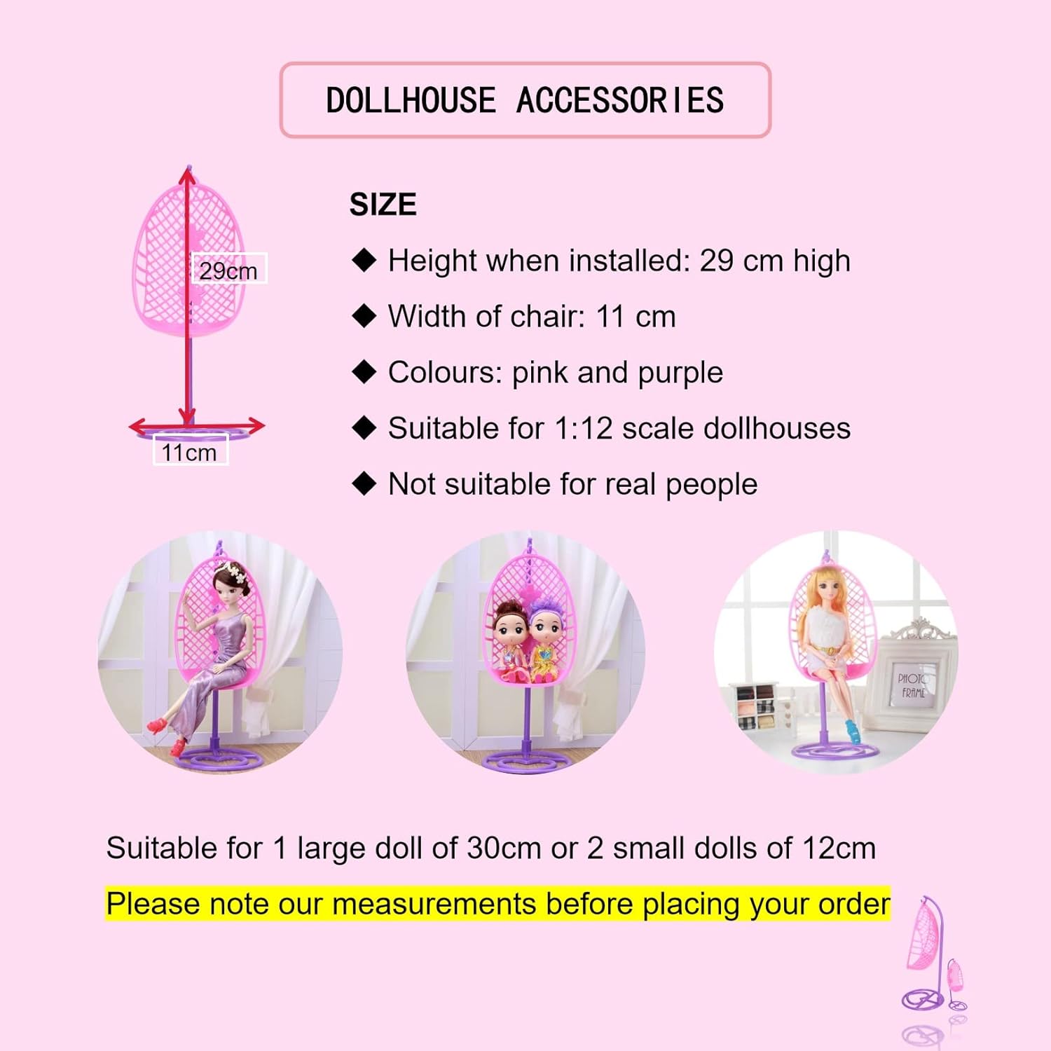 Подвесной стул для кукольного домика — фото 13