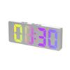 Voice Control Digital Alarm Clock Temperature Date Dual Alarm Snooze Mute Table Clock 12/24H Bedside Mirror LED Clock