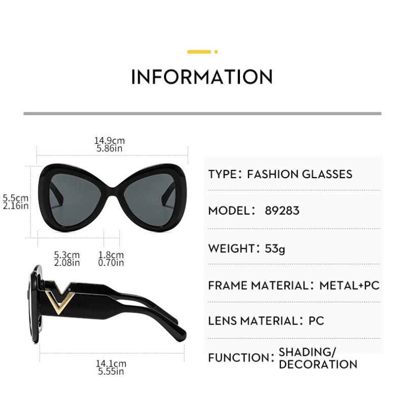Women's sunglasses, fashionable large-frame butterfly sunglasses