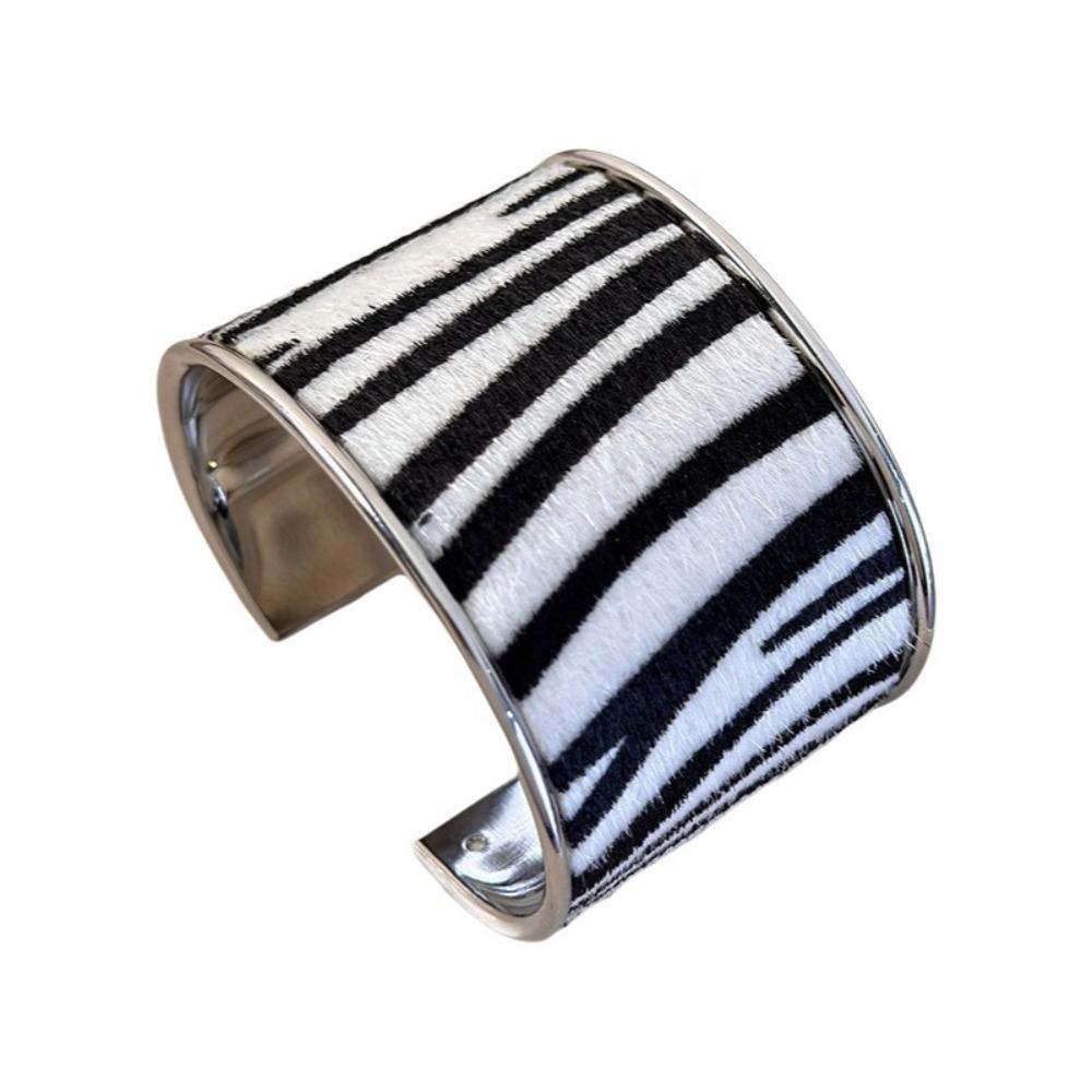 Metal Wide Bangle Leopard Print Bangles Alloy Jewelry Wide Cuff Bracelets  American Style