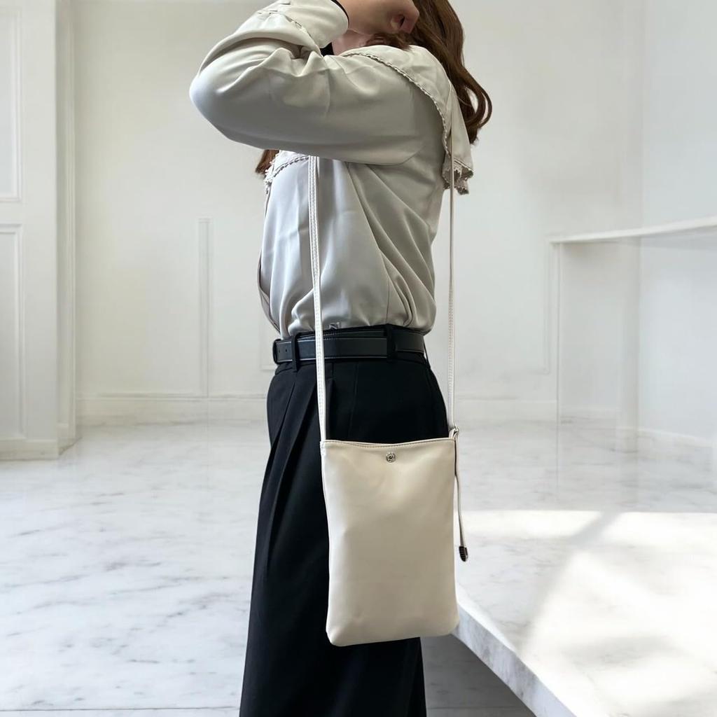 [mauve] Soft Faux Leather Smartphone Shoulder Bag for Women, Lightweight, Crossbody, Neck, Wallet, Pouch, Smartphone, Cell Phone, Mini Bag, Medium