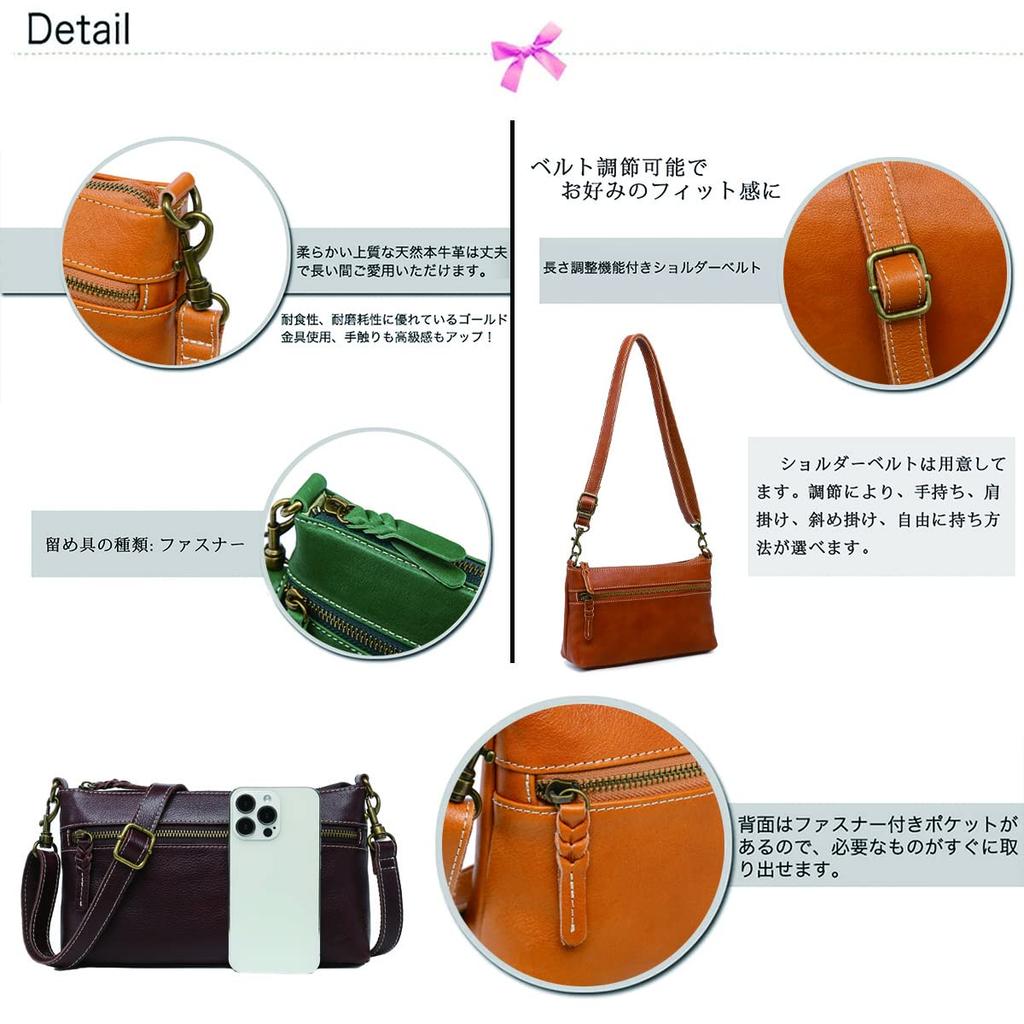 AKIYAMA Women's Handmade Genuine Leather Shoulder Bag, Crossbody Bag, Cute, Lightweight, Small, Stylish Pochette, SpringSummer (Camel)