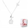 Necklace Silver 925 Chain Butterfly Pendants Imitation Jade Cat's Eye