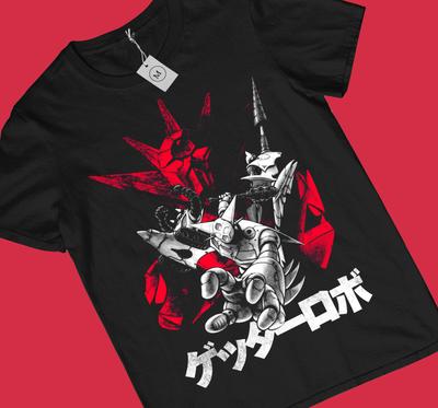 Getta Robo T-shirt Getter Dragon, Getter Robo 70s, Anime Super Robot