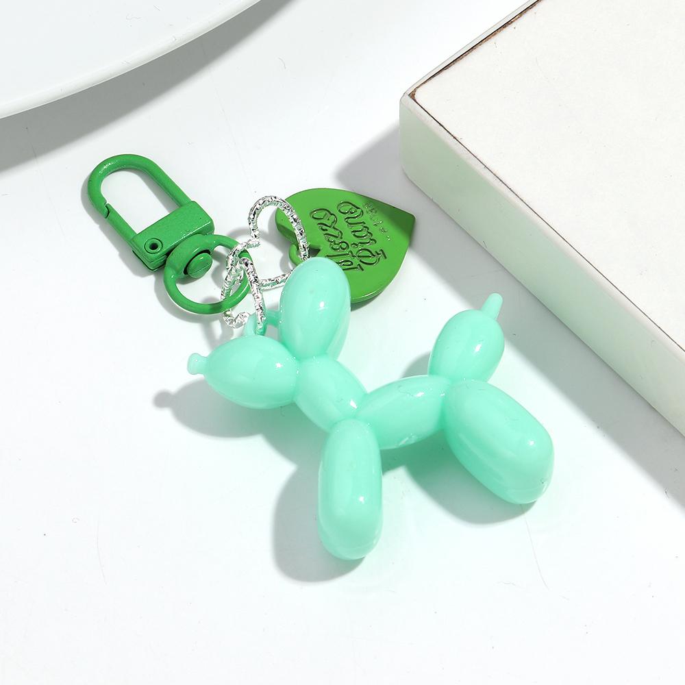 Funny Colorful Balloon Dog Car Keychain Clip Bag Charms for Women Cute Acrylic Puppy Keyring Phone Decoration Accessories Gifts