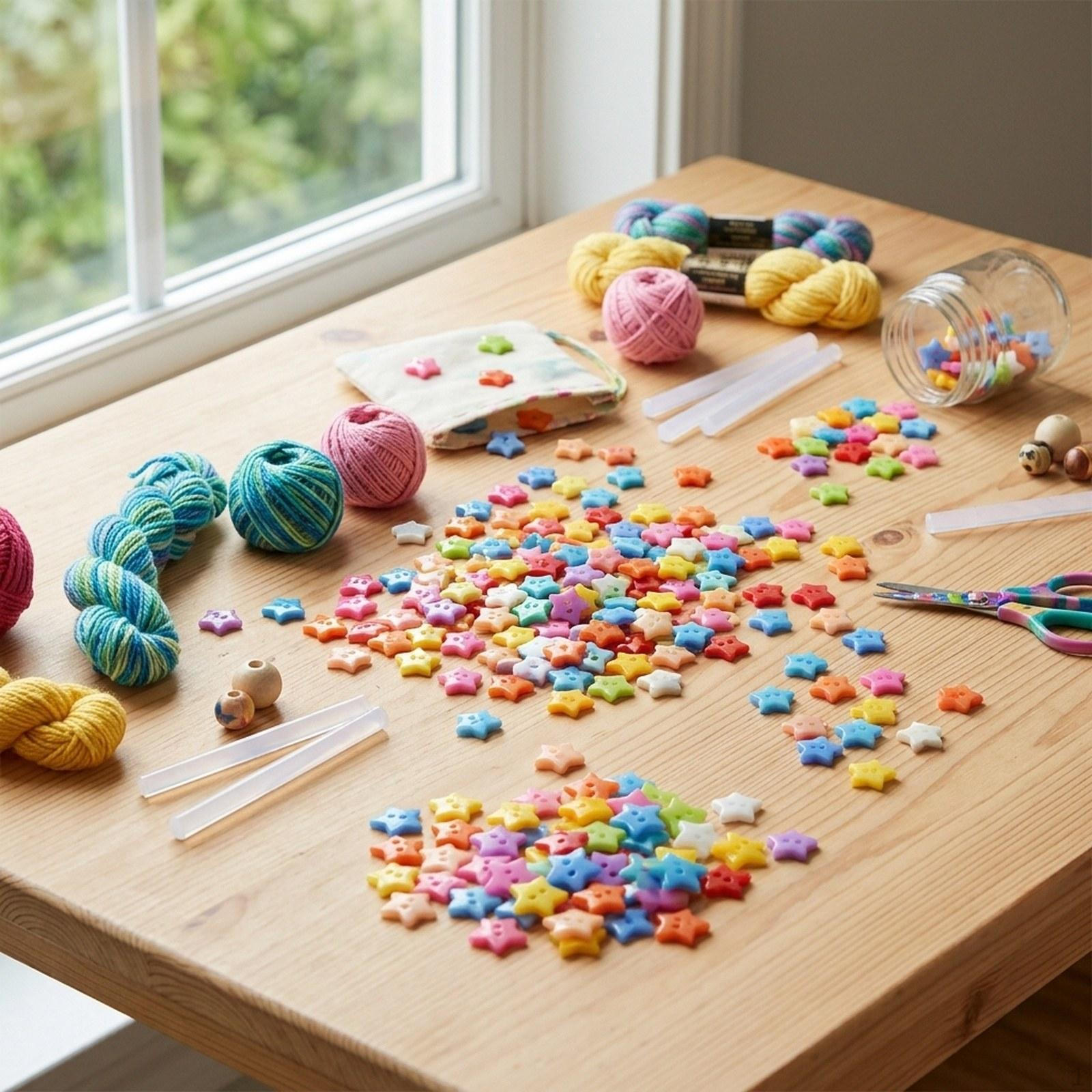 

200 Pieces Buttons Lightweight Colourful 2 Holes for Doll Clothes Gift Decoration 12mm