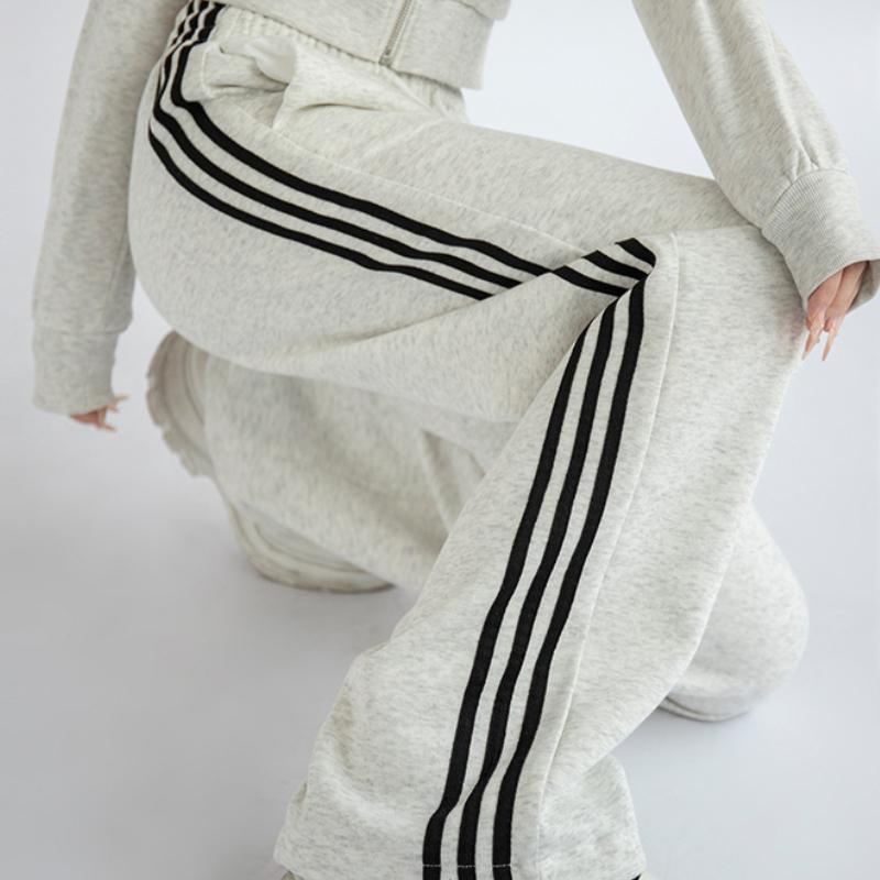 Женские свободные повседневные прямые спортивные брюки с высокой талией — фото 8